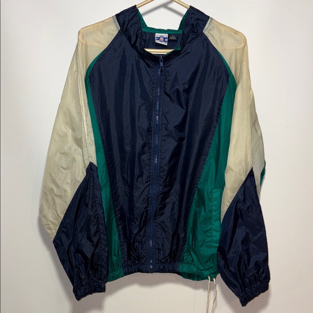 Pro Spirit Athletic Gear Vintage Navy and Green Windbreaker